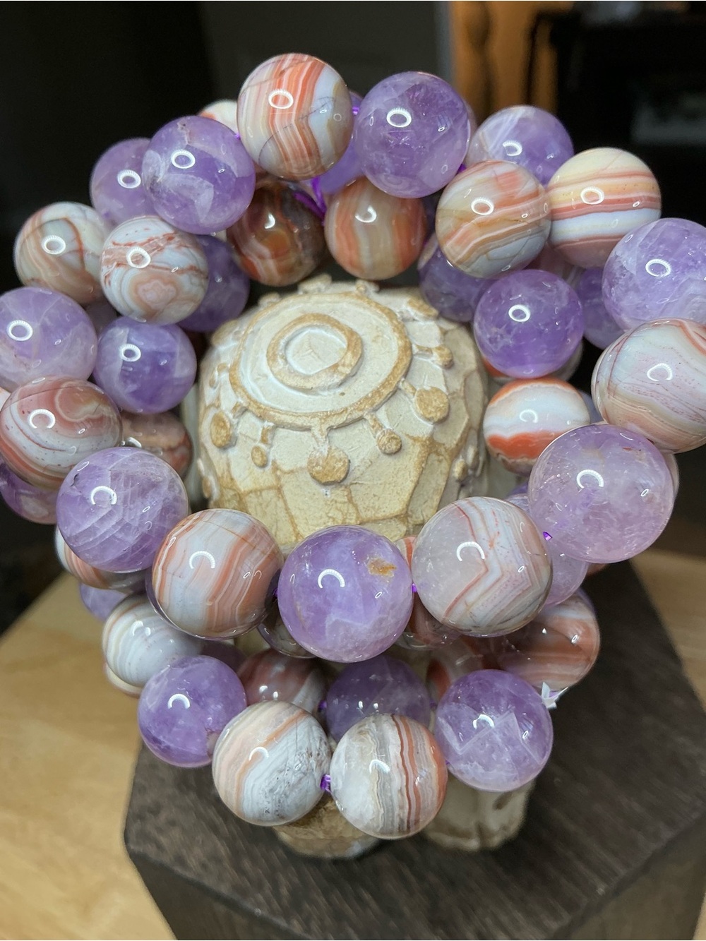 Amethyst and Crazy Lace with Sunstone Stripe 12mm - Picture 2 of 5